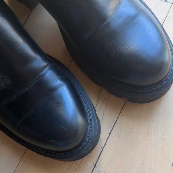 Zara Black Ribbed Ankle Boots - Picture 7 of 7